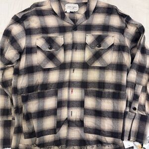 Greg Lauren Beige Plaid Boxy Shirt - NWT!